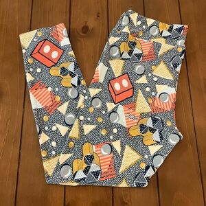 NWOT LuLaRoe Geometric Mickey Mouse Leggings Size Tall & Curvy 12-18